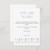 Vrijgezellenfeest Lavender Hartelijk dank Bedankkaart (Voorkant / Achterkant)