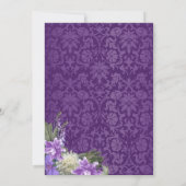 vrijgezellenfeest - Lavender Paars Damask & Gold Kaart (Achterkant)