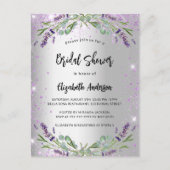 Vrijgezellenfeest lavender Silver Eucalyptus flora Uitnodiging Briefkaart (Voorkant)