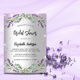 Vrijgezellenfeest lavender Silver Eucalyptus flora Uitnodiging Briefkaart