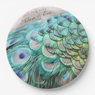 Vrijgezellenfeest Lavish Peacock Feathers Bord