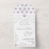 Vrijgezellenfeest Leaf en Roze Lotus All In One Uitnodiging (Binnen)