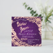 Vrijgezellenfeest Leafs Glitter Roos Gold Violet P Kaart (Staand voorkant)