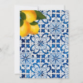 Vrijgezellenfeest Lemon Blue White Tile Chic Kaart (Achterkant)