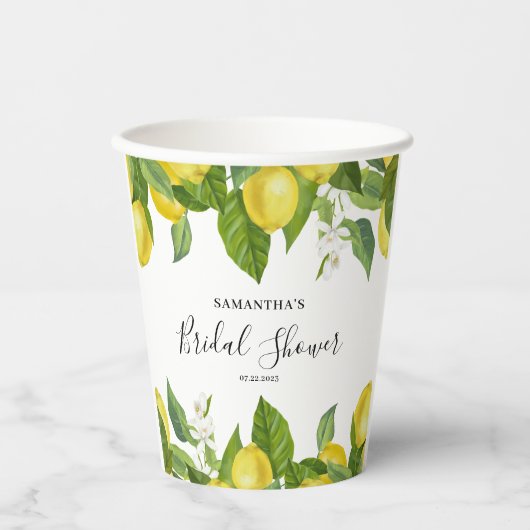 Vrijgezellenfeest Lemon Citrus Paper cup Papieren Bekers (Voorkant)