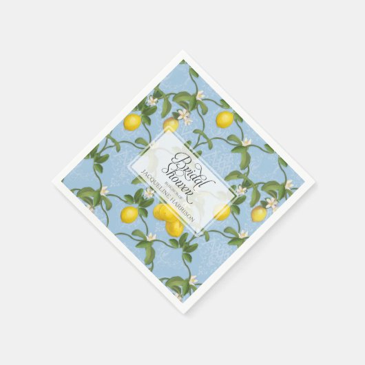 Vrijgezellenfeest Lemon Espalier Blue Citrus Flora Servetten (Hoek)