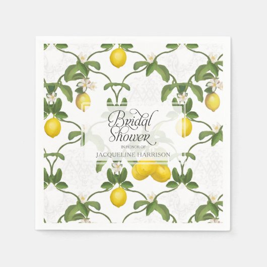 Vrijgezellenfeest Lemon Espalier Trellis Citrus Fl Servetten (Voorkant)