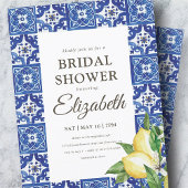 Vrijgezellenfeest Lemon Foliage Blue Mediterranean Kaart