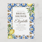 Vrijgezellenfeest  Lemon Foliage Middellandse Zee Uitnodiging Briefkaart (Voorkant)