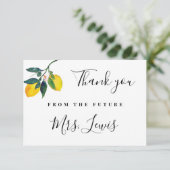 Vrijgezellenfeest Lemon - Hartelijk dank Bedankkaart (Staand voorkant)