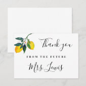 Vrijgezellenfeest Lemon - Hartelijk dank Bedankkaart (Voorkant / Achterkant)