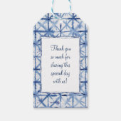 Vrijgezellenfeest Lemon Thema w Shibori Blue Art Cadeaulabel (Achterkant)