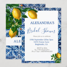 Vrijgezellenfeest Lemons Blue White Tuscan Tile