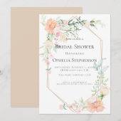 VRIJGEZELLENFEEST | Lente Bloeit In Pastel Coral Kaart (Voorkant / Achterkant)