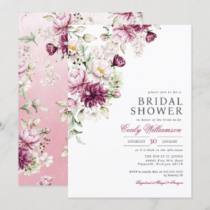 Vrijgezellenfeest lentemenroze wijn Blush Floral Kaart