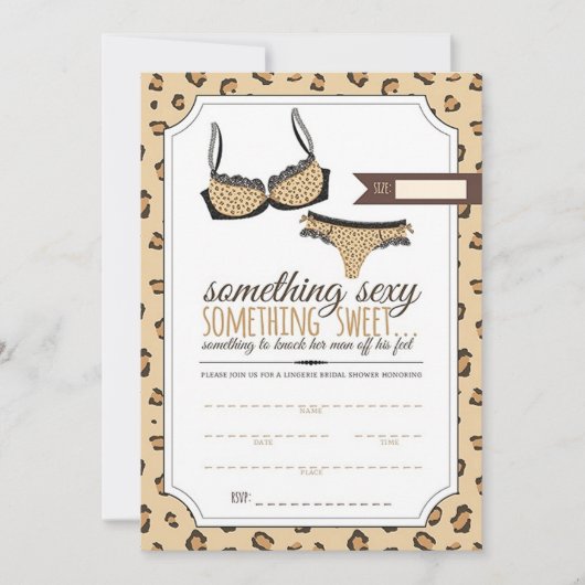 Vrijgezellenfeest Leopard Pattern Lingerie Kaart (Voorkant)