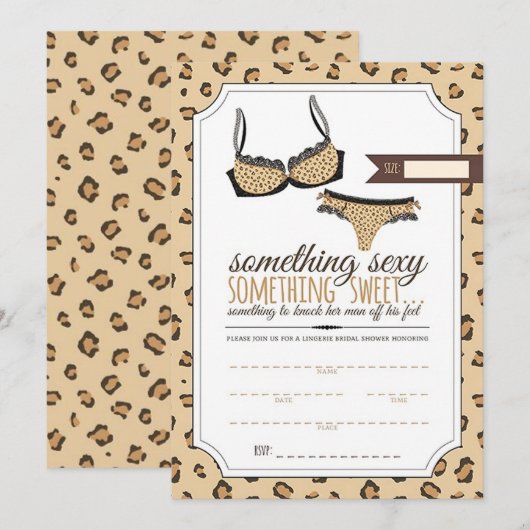 Vrijgezellenfeest Leopard Pattern Lingerie Kaart (Voorkant / Achterkant)