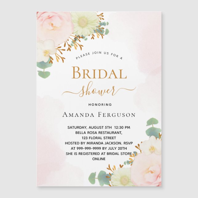 Vrijgezellenfeest lichtroze waterverf magneet (Voorkant)