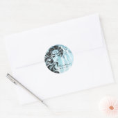 Vrijgezellenfeest Lief 16e Make-up Prinses Blauw V Ronde Sticker (Envelop)