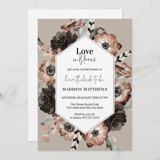 Vrijgezellenfeest Liefde in Bloom Kaart (Voorkant / Achterkant)