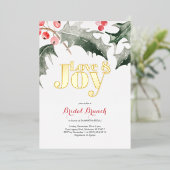 Vrijgezellenfeest Liefde & Joy Botanical Holly & B Folie Uitnodiging (Staand Voorkant)