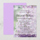 Vrijgezellenfeest lila bloemen kaart (Voorkant / Achterkant)