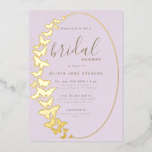 Vrijgezellenfeest Lila Elegant Gold Boho Folie Uitnodiging (Voorkant)