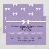 vrijgezellenfeest Lila rondweg Bachelorette uitnod Programmakaart (Voorkant / Achterkant)