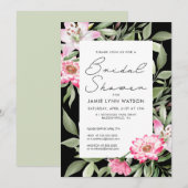 Vrijgezellenfeest | Lily Floral Lijst Invitation Kaart (Voorkant / Achterkant)