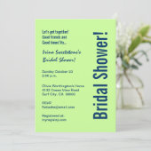 vrijgezellenfeest Lime Green en Navy Blue Circles Kaart (Staand voorkant)