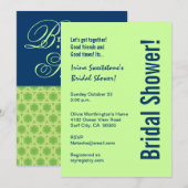 vrijgezellenfeest Lime Green en Navy Blue Circles Kaart (Voorkant / Achterkant)