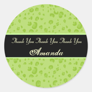 Vrijgezellenfeest Lime Green Leopard Confetti Ronde Sticker