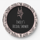 Vrijgezellenfeest Lingerie Party roze Patroon Papieren Bordje (Voorkant)