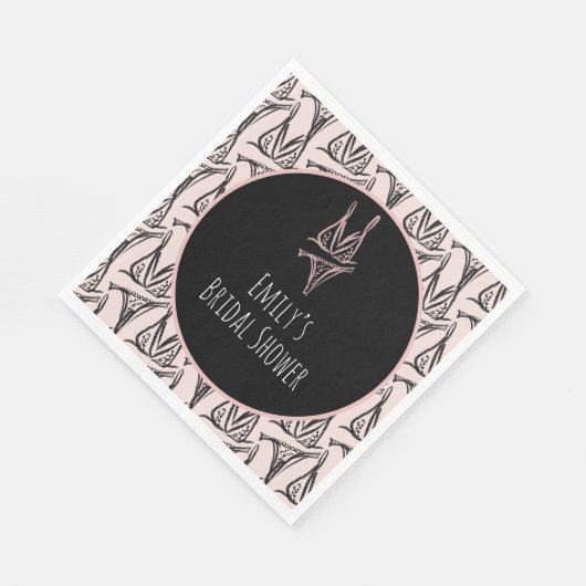 Vrijgezellenfeest Lingerie Party roze Patroon Servet (Hoek)