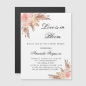 Vrijgezellenfeest Love Bloom Pampas Boho Luxury Magnetische Uitnodiging (Voorkant / Achterkant)