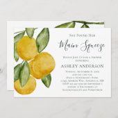 Vrijgezellenfeest Lovely Lemon Tree Waterverf Kaart (Voorkant / Achterkant)
