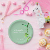 Vrijgezellenfeest Lucky Bamboe Pastel Gele Sjabloo Papieren Bordje (Feest)