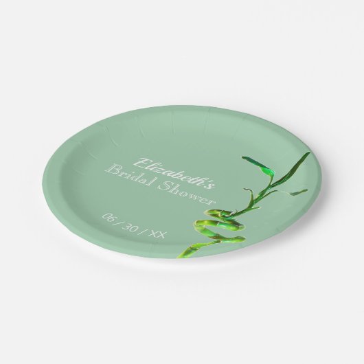 Vrijgezellenfeest Lucky Bamboe Pastel Gele Sjabloo Papieren Bordje (Gekanteld)