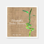 Vrijgezellenfeest Lucky Bamboo Burlap gepersonalis Servet (Voorkant)