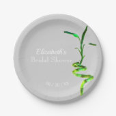 Vrijgezellenfeest Lucky Bamboo Light Grey Sjabloon Papieren Bordje (Voorkant)