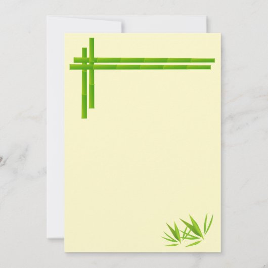 Vrijgezellenfeest Lucky Bamboo over pasteelgeel Kaart (Achterkant)