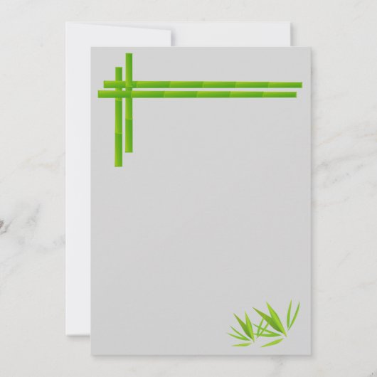 Vrijgezellenfeest Lucky Bamboo over Silver Grey Kaart (Achterkant)