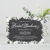 Vrijgezellenfeest Lunch Black & White Elegant Flor Kaart (Staand voorkant)