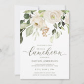 Vrijgezellenfeest Luncheon Greenery Foliage White Kaart (Voorkant)