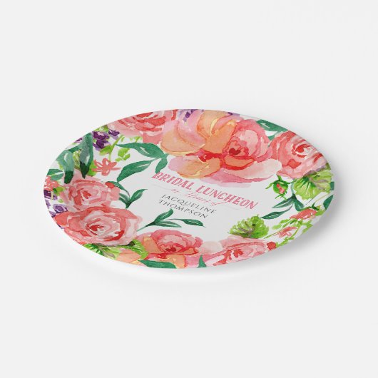 vrijgezellenfeest Luncheon Pink Lavender Moderne F Papieren Bordje (Gekanteld)