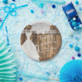 Vrijgezellenfeest Luncheon - Rustic Wood en Lace Papieren Bordje (Feest)