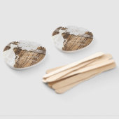 Vrijgezellenfeest Luncheon Rustiek Hout en Kant De Handwaaier (Niet-gemonteerd)