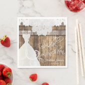 Vrijgezellenfeest Luncheon - Rustieke Schuur Hout  Servetten (Insitu)