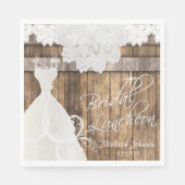 Vrijgezellenfeest Luncheon - Rustieke Schuur Hout  Servetten (Voorkant)