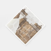 Vrijgezellenfeest Luncheon - Rustieke Schuur Hout  Servetten (Hoek)